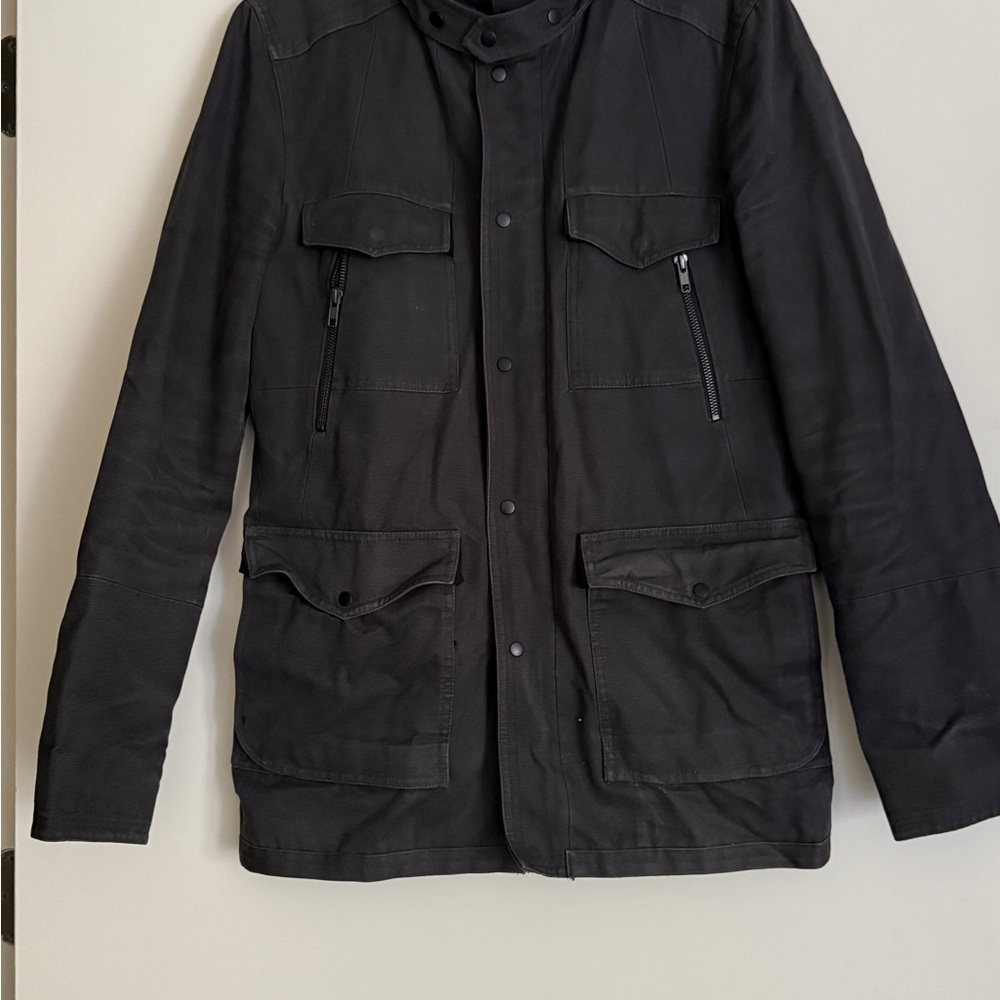 Reiss Charcoal Military Field Jacket